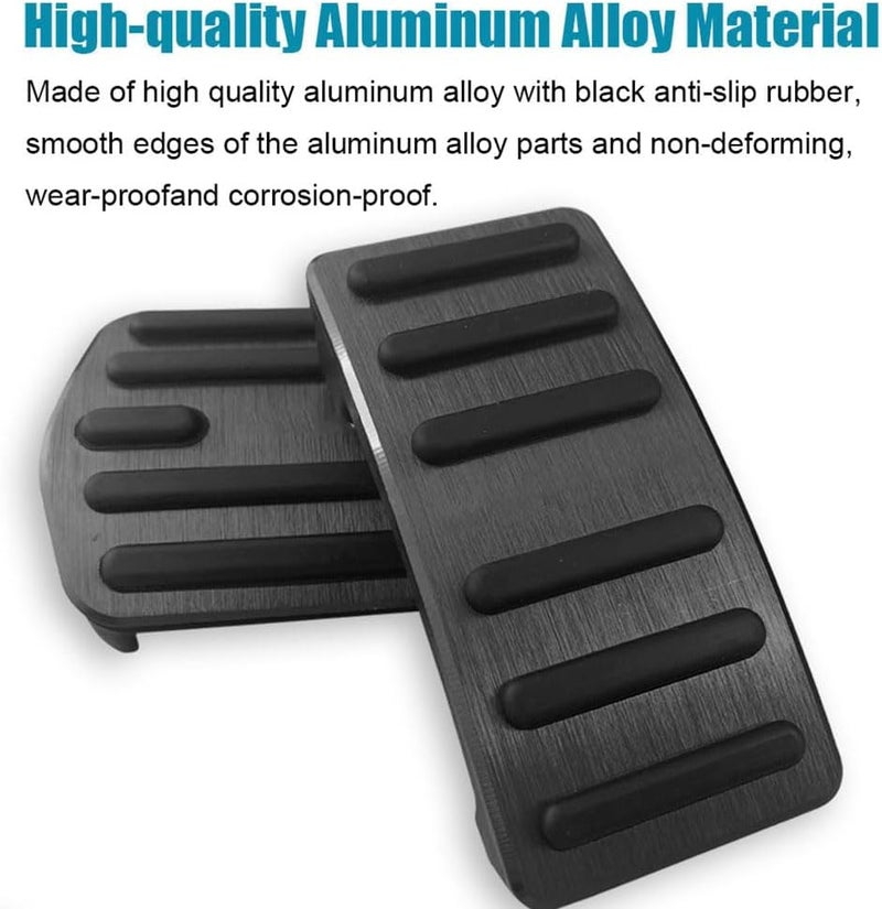 LEXLEY 2PCS Anti-Slip Aluminum Brake Gas Pedal Pads,Auto No Drilling Accelerator Pedal Covers Only for Ford 2022 2023 2024 2025 2026 Maverick-Black - Image 4
